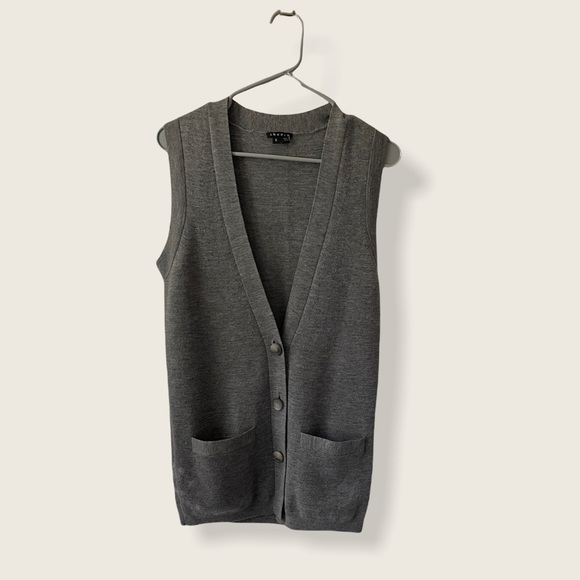 Theory Grey Merino Wool Long Vest size Small - Picture 3 of 13